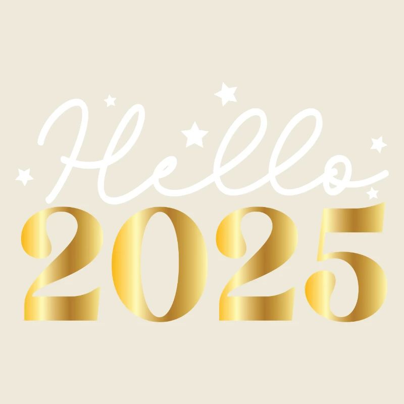 Hello 2025 – Spaßiges Silvester Design mit Sternen