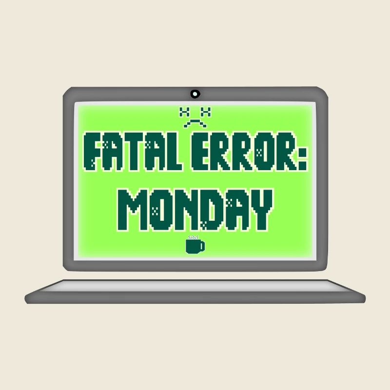 Fatal Error I Hate Mondays Geek Tech Sarcastic