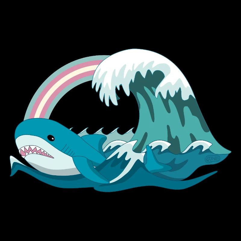 Pride Blahaj Pastell Regenbogen