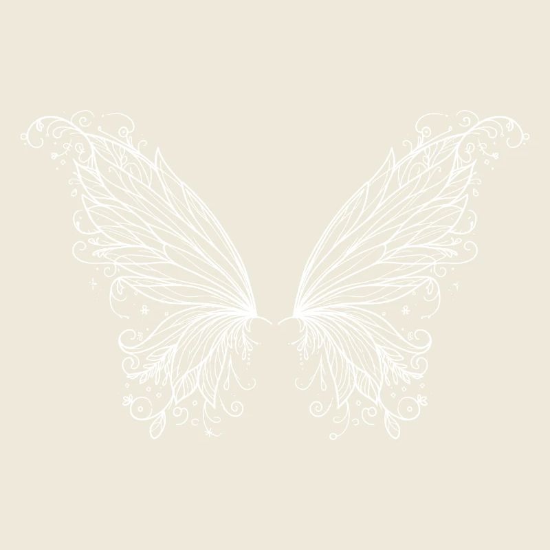 Wings, delicate white transparent