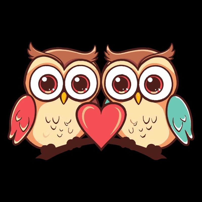 Eule Paar Paar Liebe Couple Verliebt