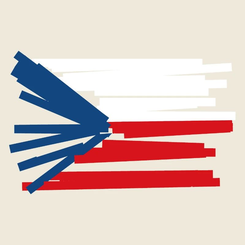 Tschechien Flagge - Moderne Kunst