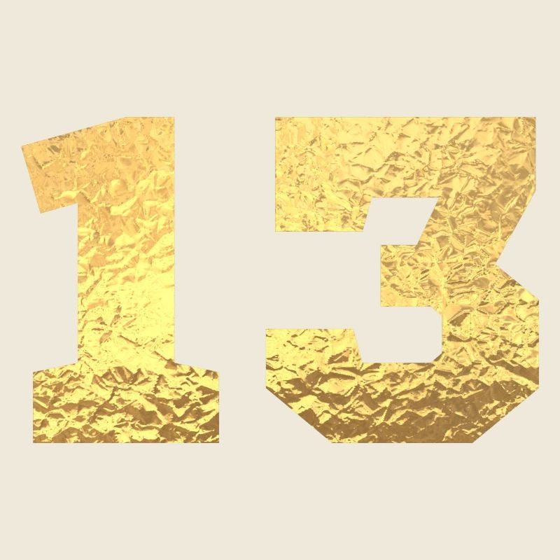 Numéro 13 paillettes doré - 13e anniversaire