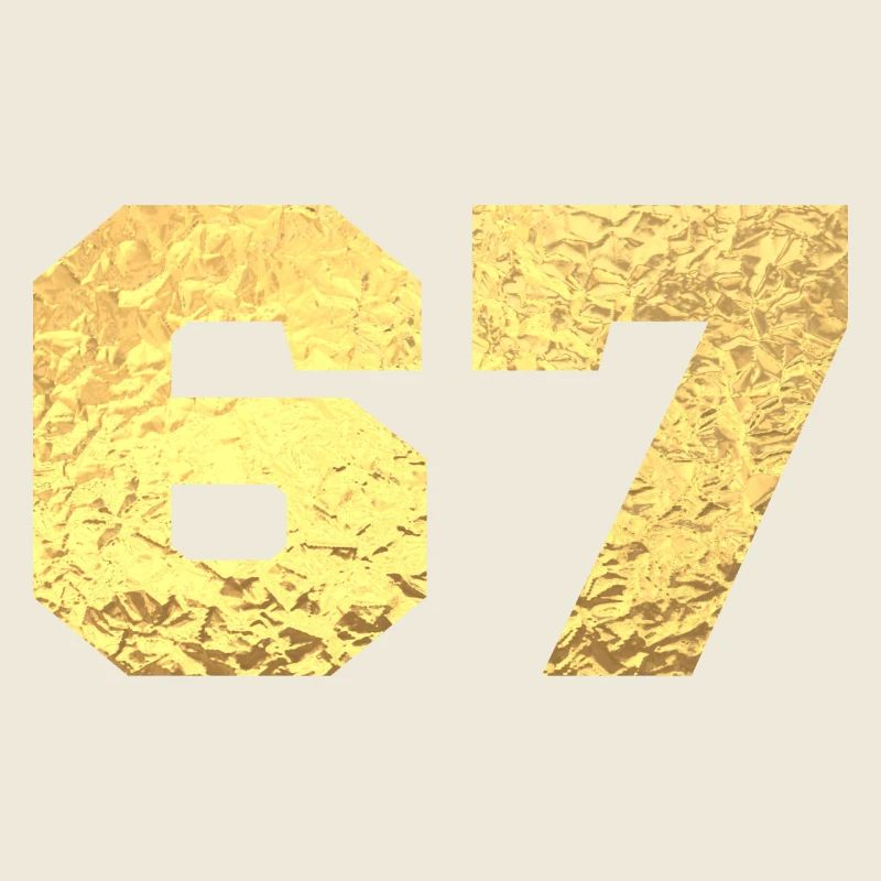 Numéro 67 paillettes doré - 67e anniversaire