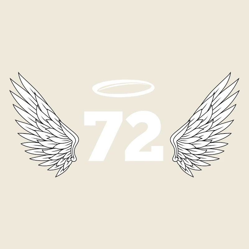 Nummer 72 Engel - Flügel zum 72. Geburtstag