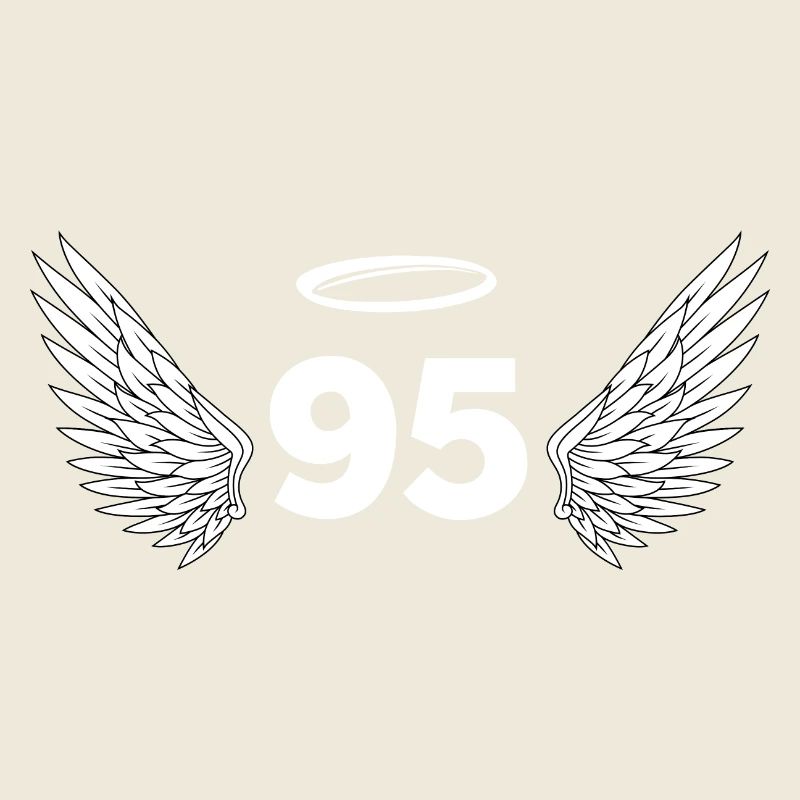 Number 95 Angel - 95th Birthday Wings