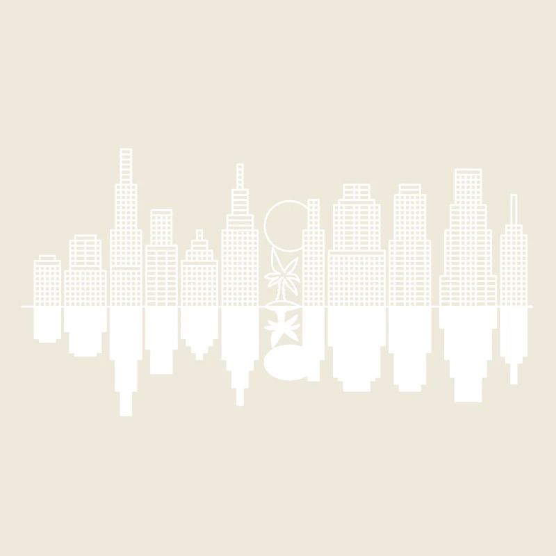 City Skyline + Tree - White