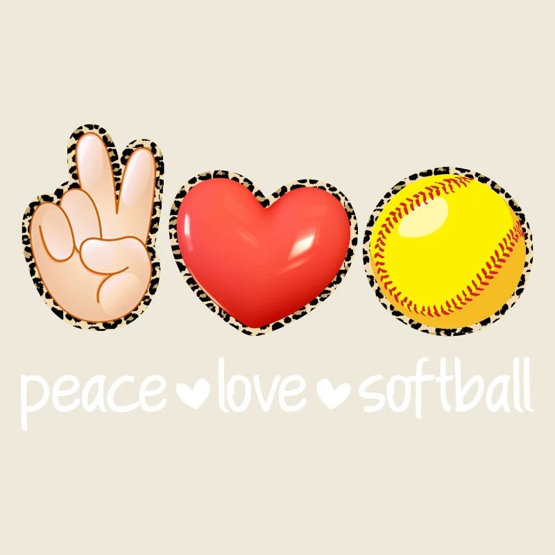 Peace Love Softball Leopard Print Mädchen Softball