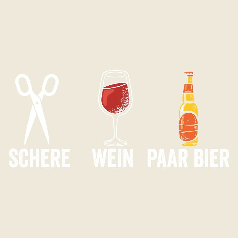 Wein Schere Paar Bier