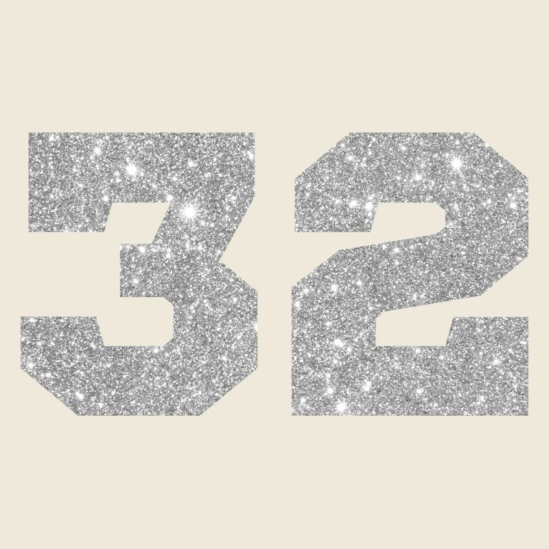 Nummer 32 Silberglitter - 32. Jubiläum