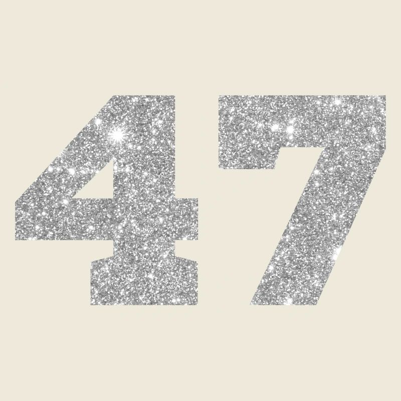 Nummer 47 Silberner Glitzer - 47. Jubiläum