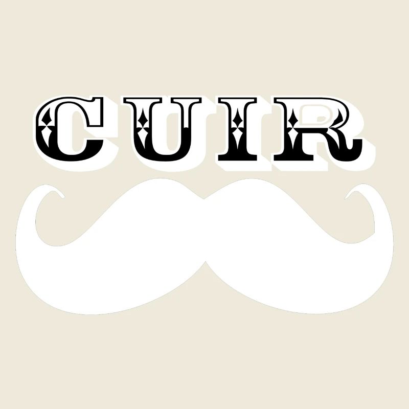 Cuir Moustache - Logo Blanc