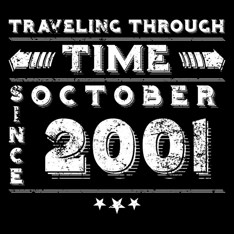 Vintage Time Travel Birthday Design October 2001