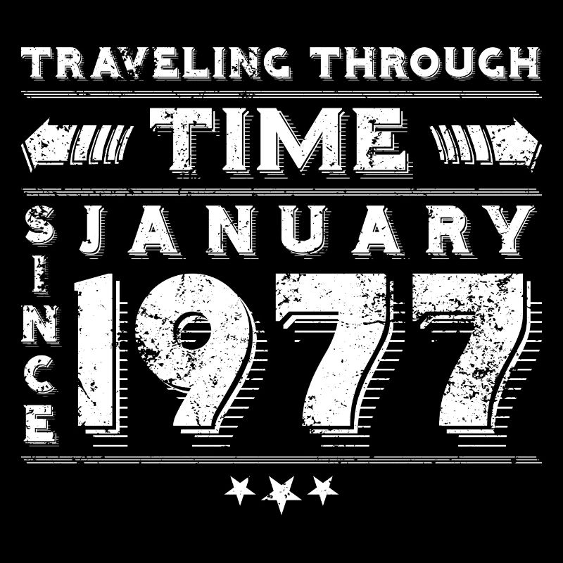 Vintage Zeitreise Geburtstags Design Januar 1977