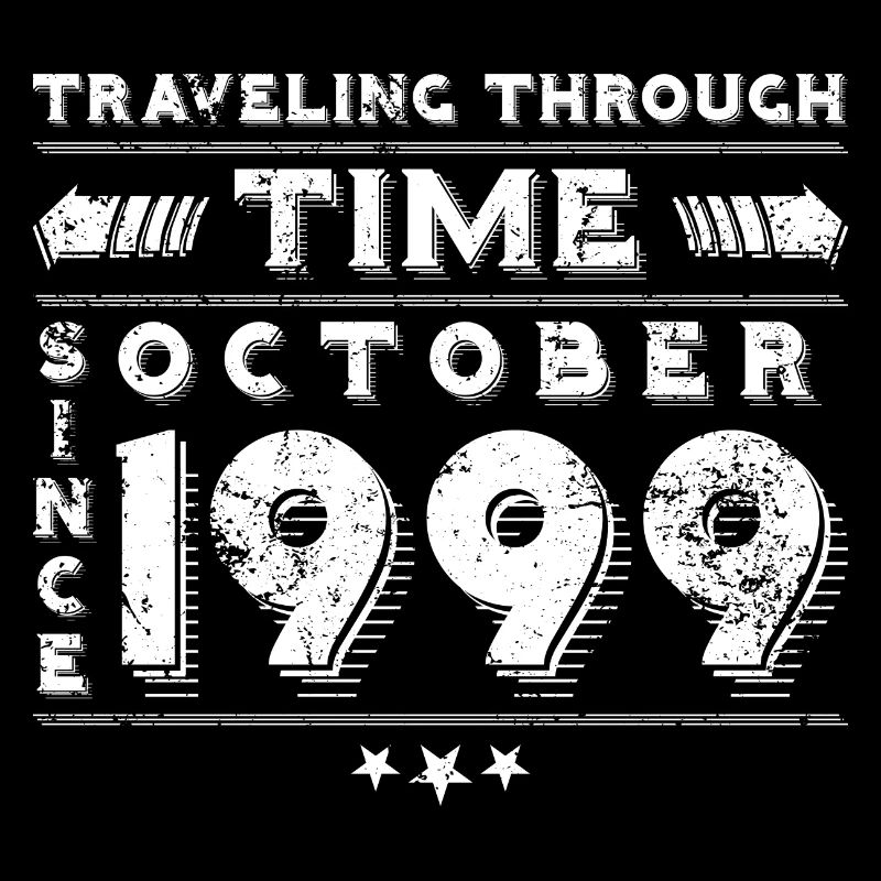 Vintage Time Travel Birthday Design October 1999