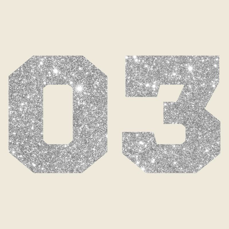 Nummer 3 Silberglitter - 3. Jahrestag