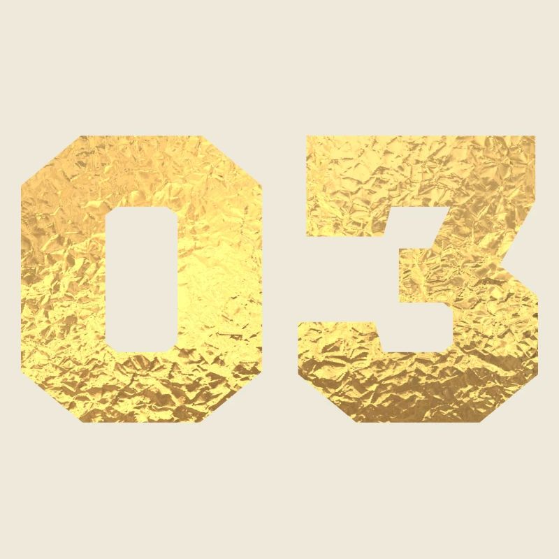 Numéro 3 paillettes doré -3e anniversaire