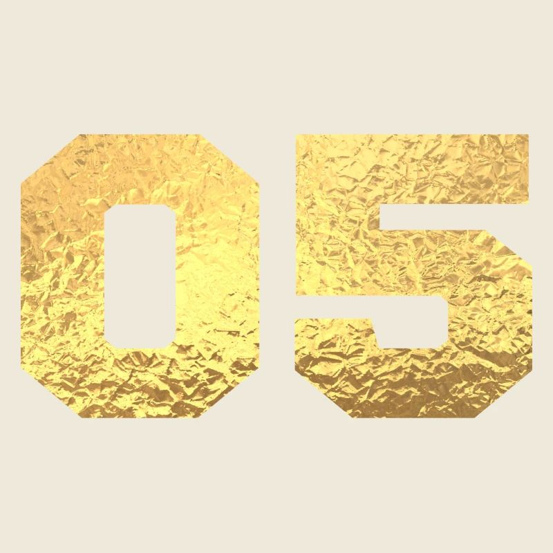Numéro 5 paillettes doré - 5e anniversaire
