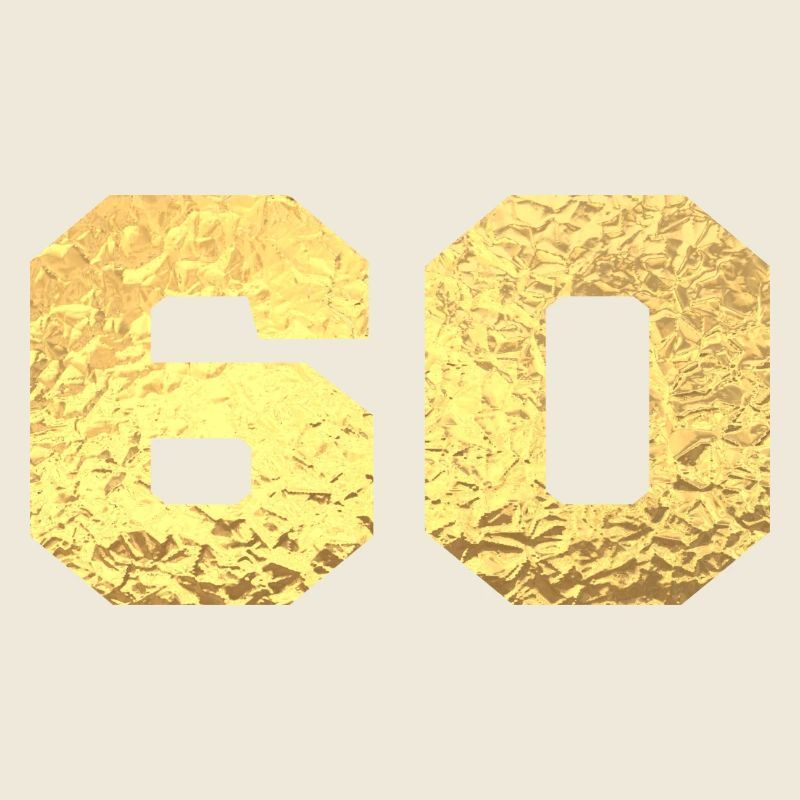 Nummer 60 Gold Glitter - 60-jähriges Jubiläum