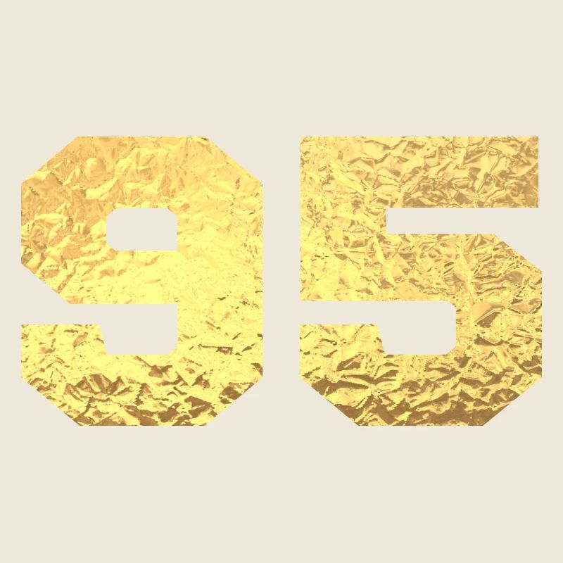 Numéro 95 paillettes doré - 95e anniversaire
