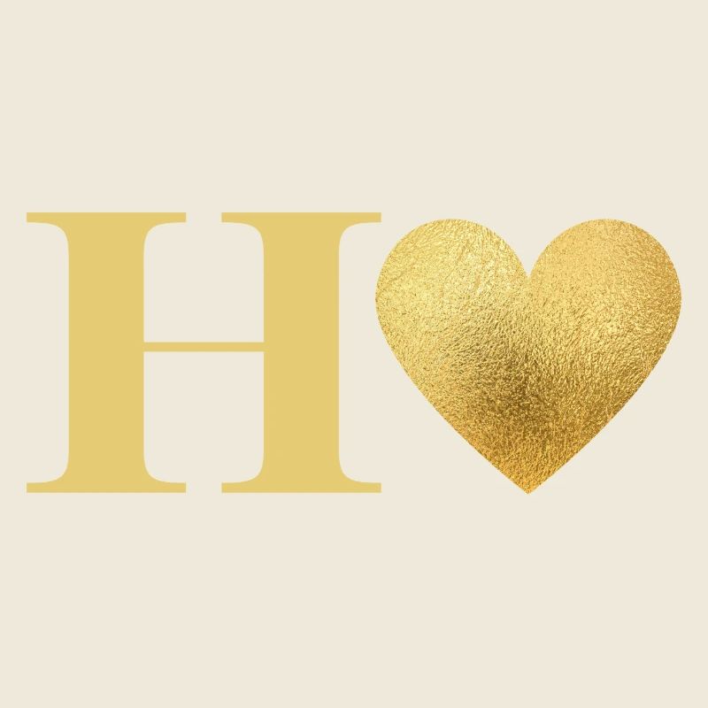 Buchstabe h goldenes Herz