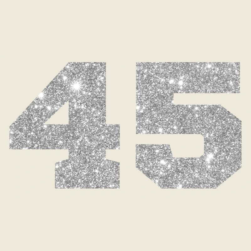 Nummer 45 Silberner Glitzer - 45-jähriges Jubiläum