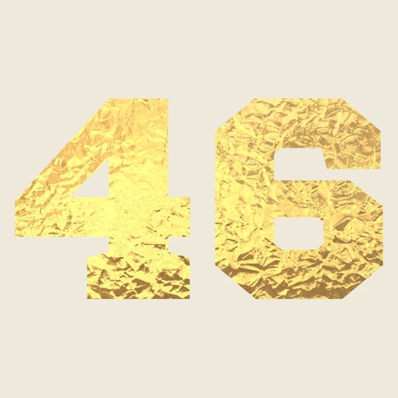 Numéro 46 paillettes doré - 46e anniversaire