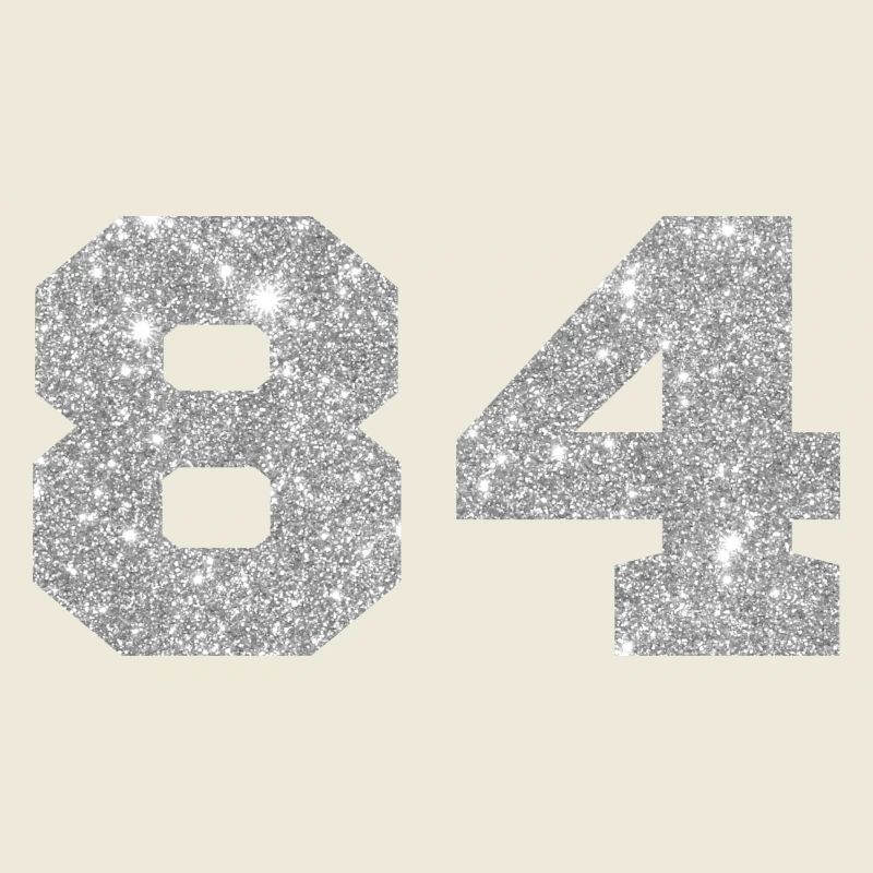 Numéro 84 paillettes argenté - 84e anniversaire