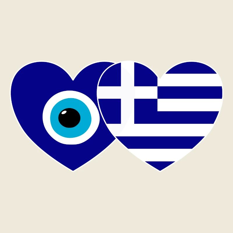 Drapeau de la Grèce Porte-bonheur Nazar Perle