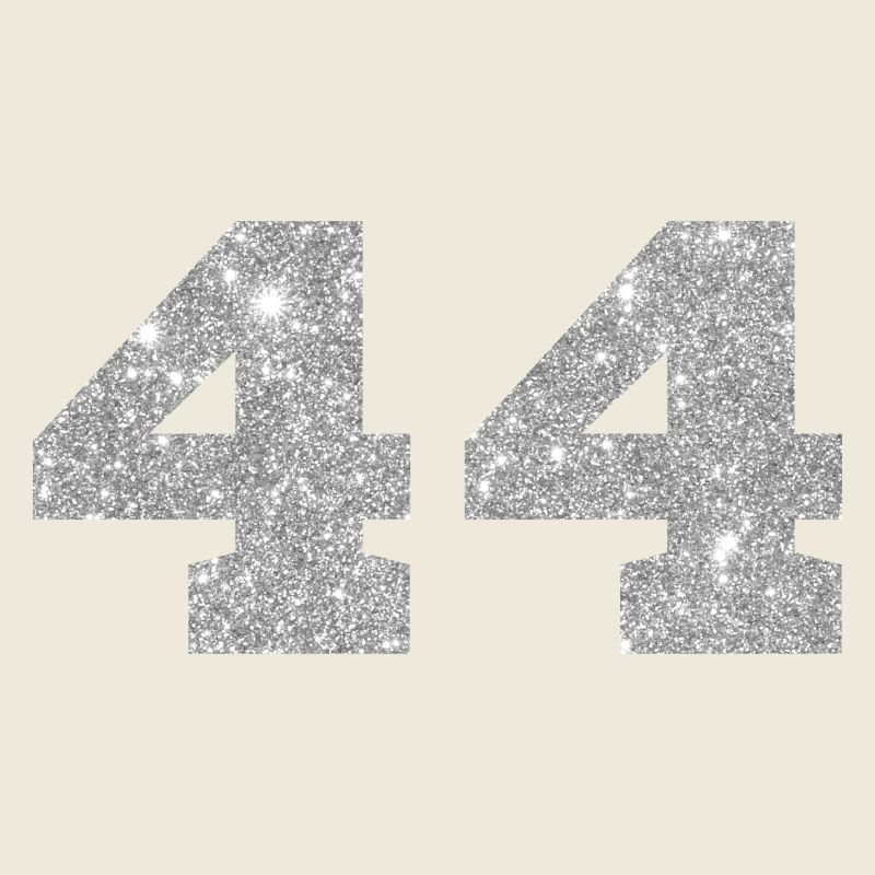 Nummer 44 Silberner Glitzer - 44. Jahrestag