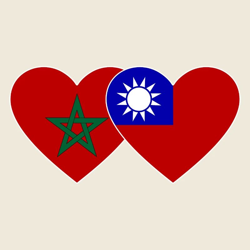 Maroc Taiwan Flag Heart