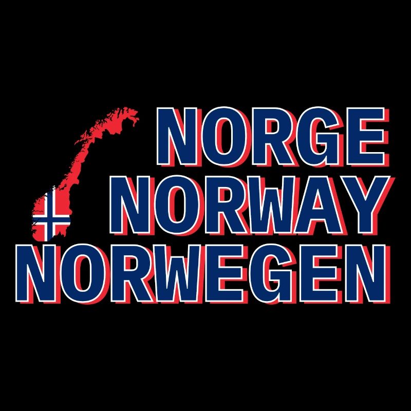 Norway with 3 lettering in 3 languages