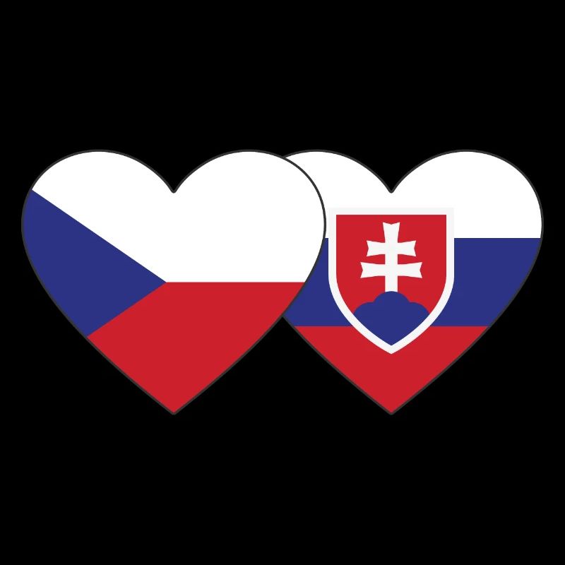 République tchèque Slovaquie Drapeau Coeur
