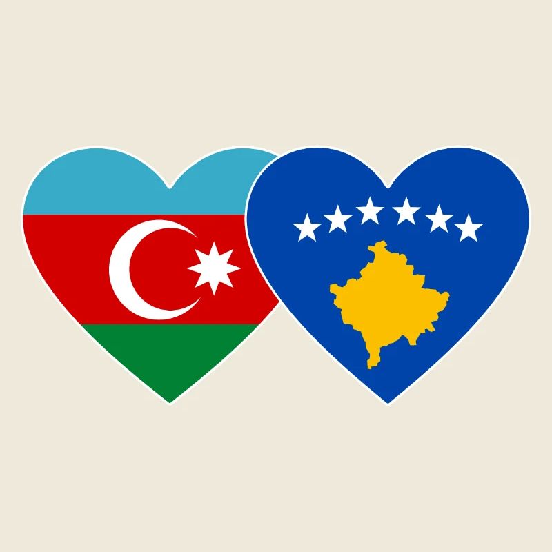 Drapeau de l’Azerbaïdjan au Kosovo Cœur