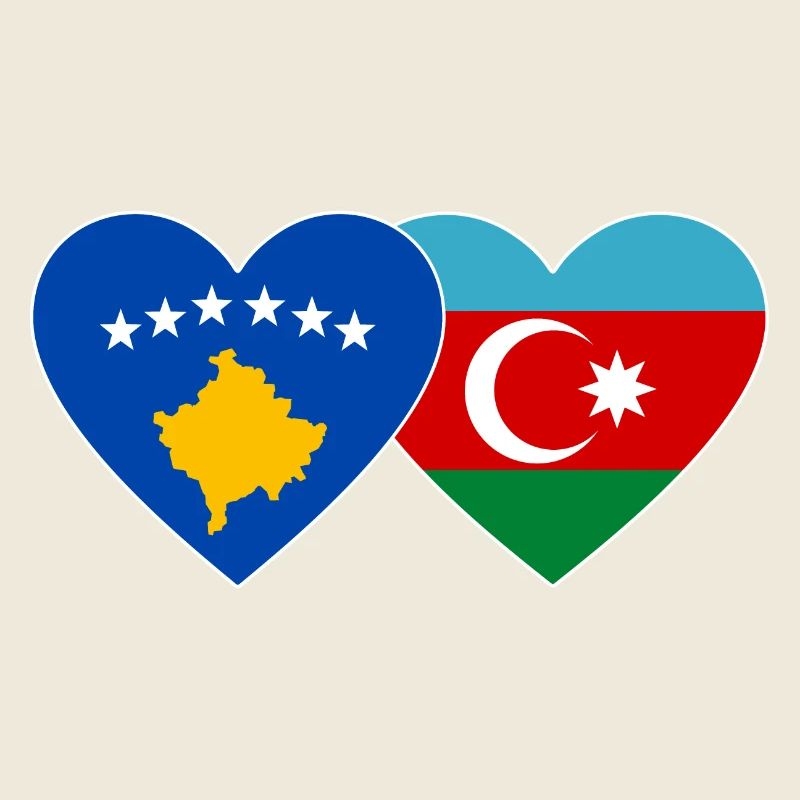 Kosovo Azerbaïdjan Drapeau Coeur