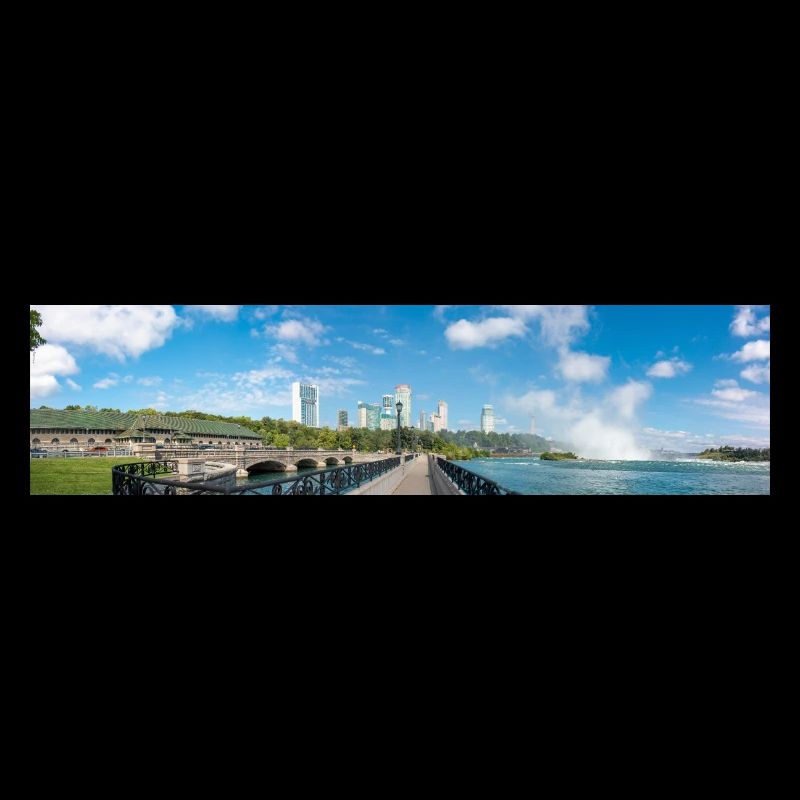 Niagara City Skyline and Niagara Falls panorama