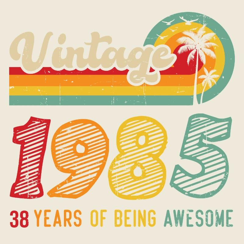 Vintage 1985, birthday gift 38 years