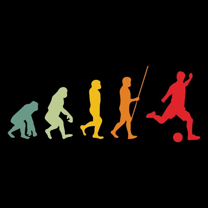 Fußballer Evolution Entwicklung Retro Fußballer