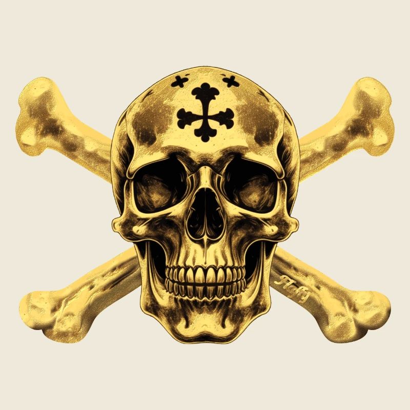 Crâne de pirate doré ☠