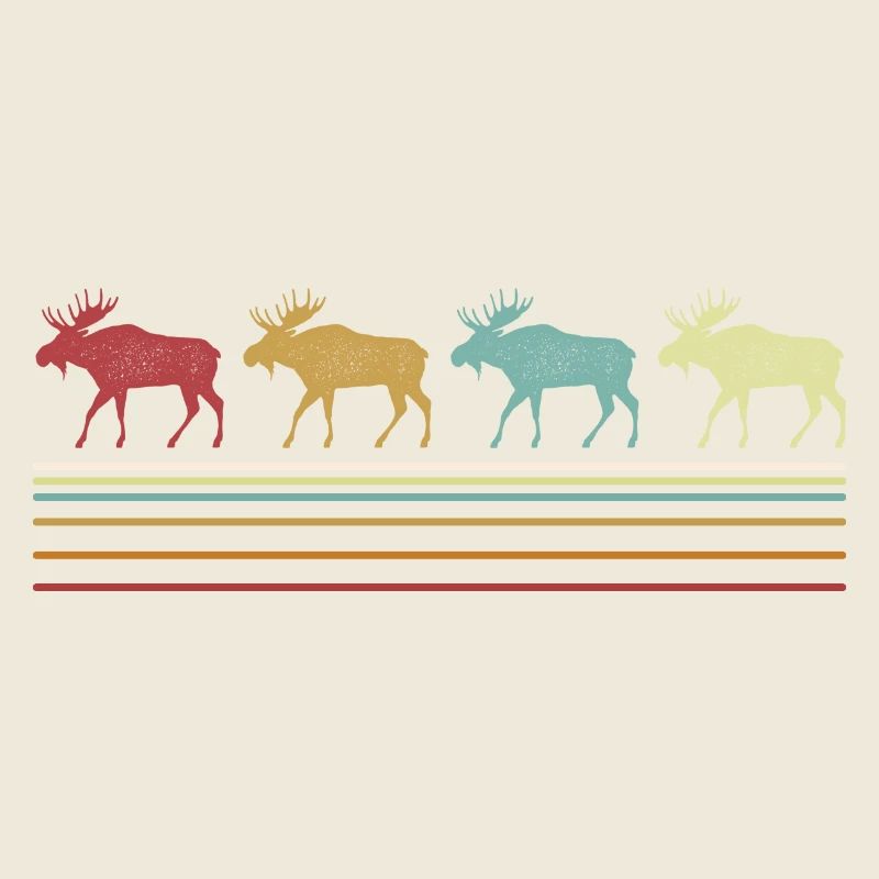Retro Moose Lover Funny Moose Vintage