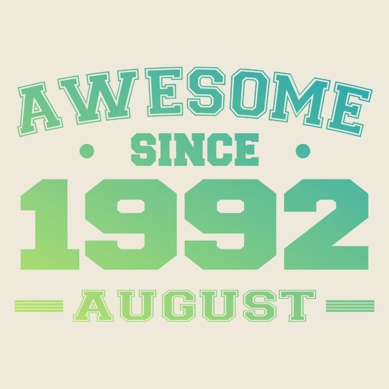 1992 August Year Birth Birthday August 1992