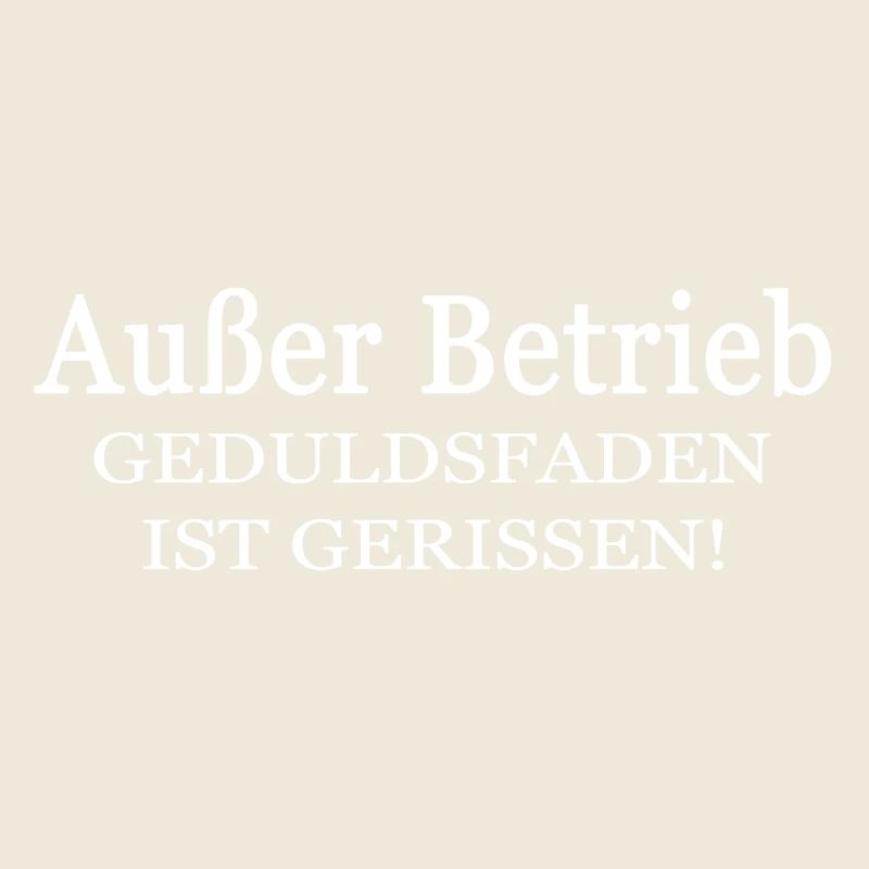 Geduldsfaden gerissen