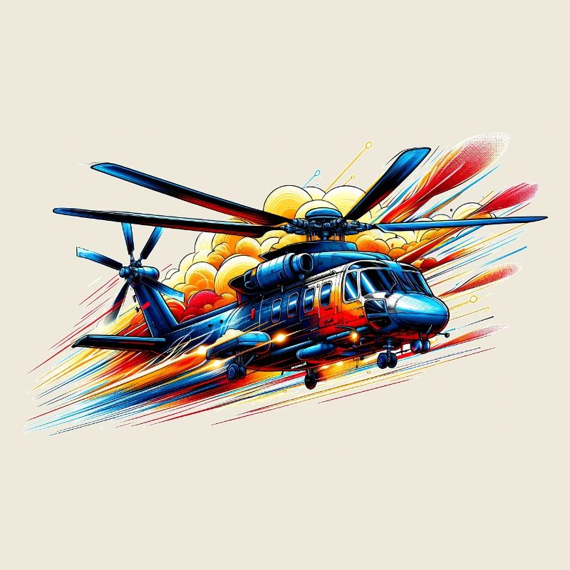 Hélicoptère - Color Splash