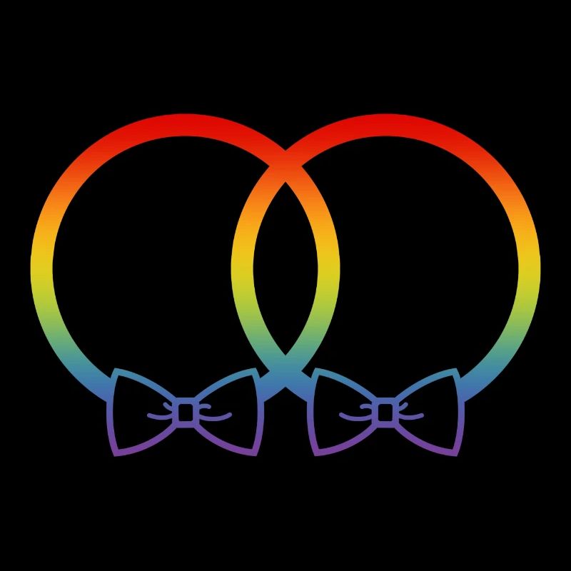 LGBT Eheringe Hochzeit JGA Paar Regenbogen Fliege