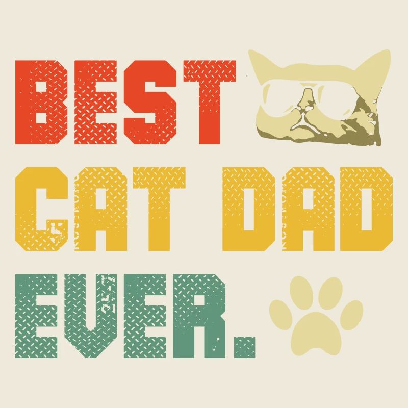 Bast Cat Dad Ever Retro Grafik