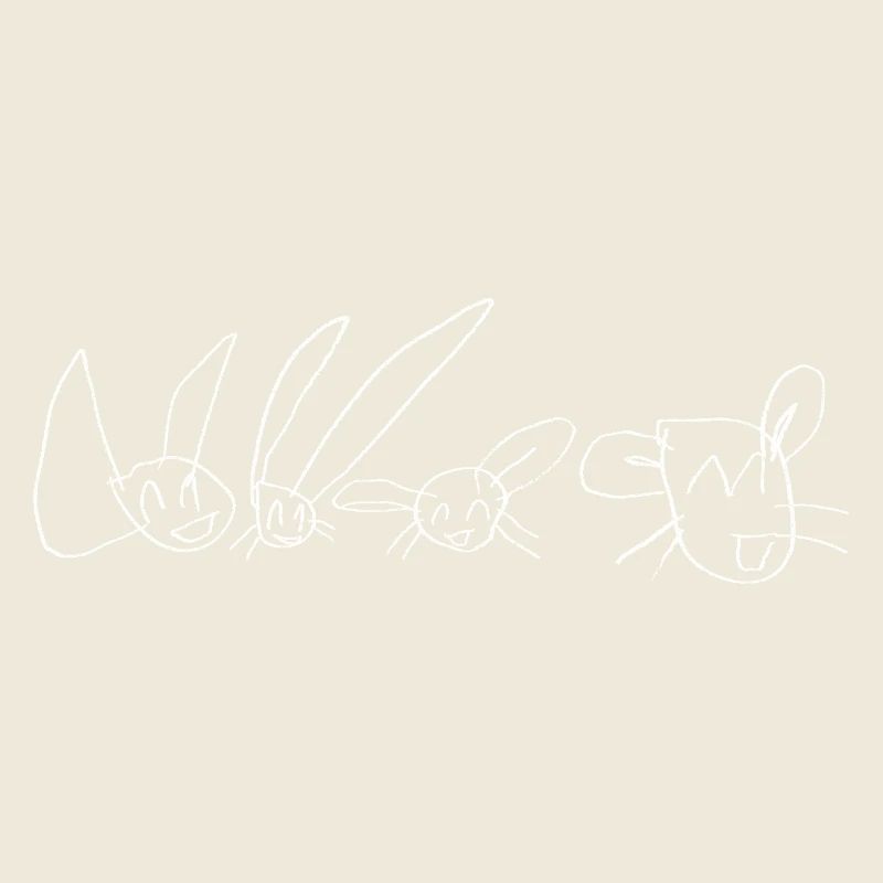 Happy animals (white)