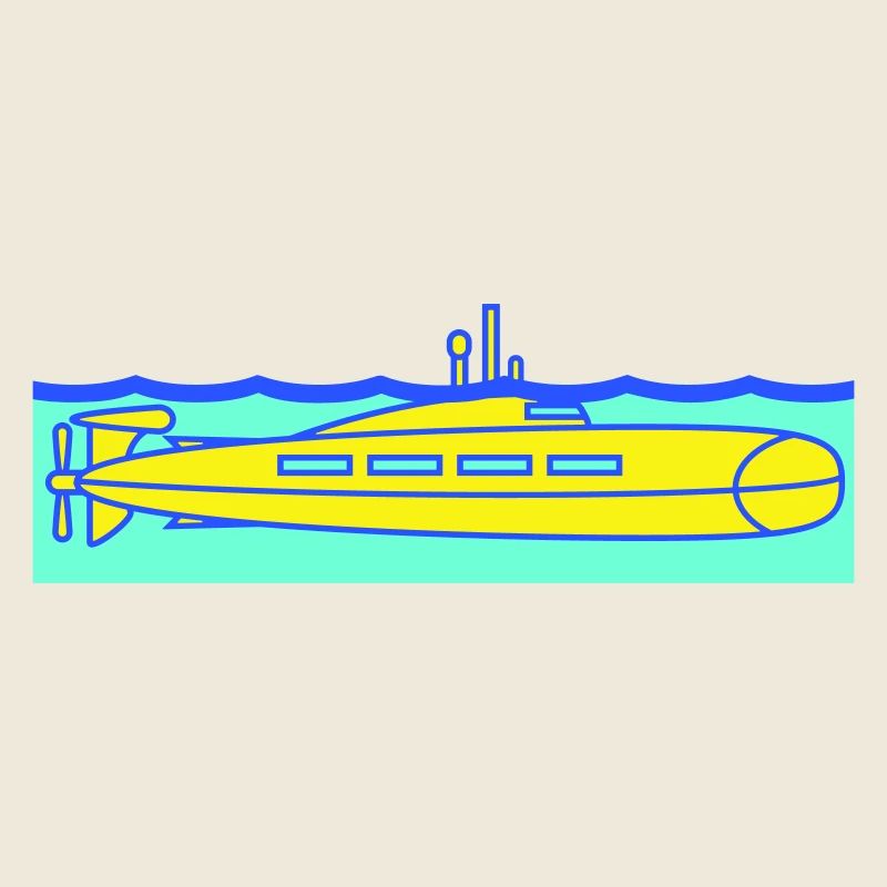 Submarine Water Surface Periscope Watching Dives