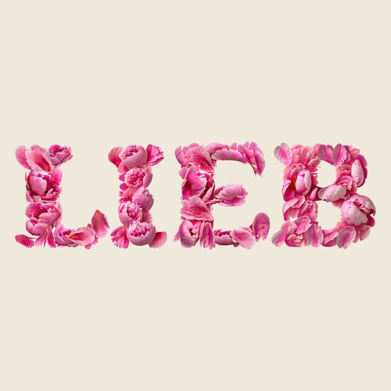 Lieb mit Rosenblättern geschrieben