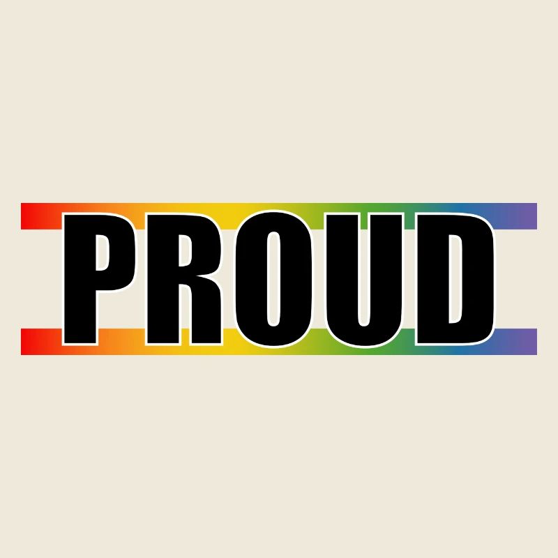 Regenbogen LGBT Proud white outline