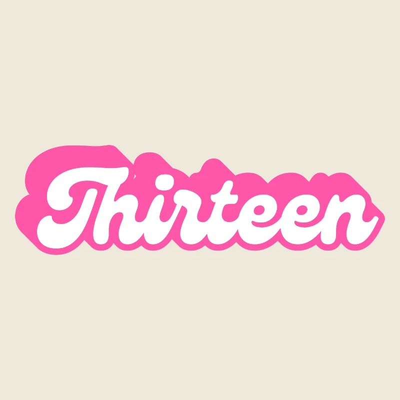 Thirteen Birthday - 13th Birthday Retro Pink
